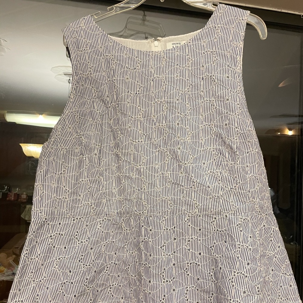Crown & Ivy Blue/White Tank